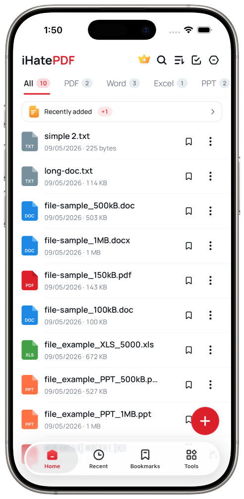 iHatePDF library on iPhone